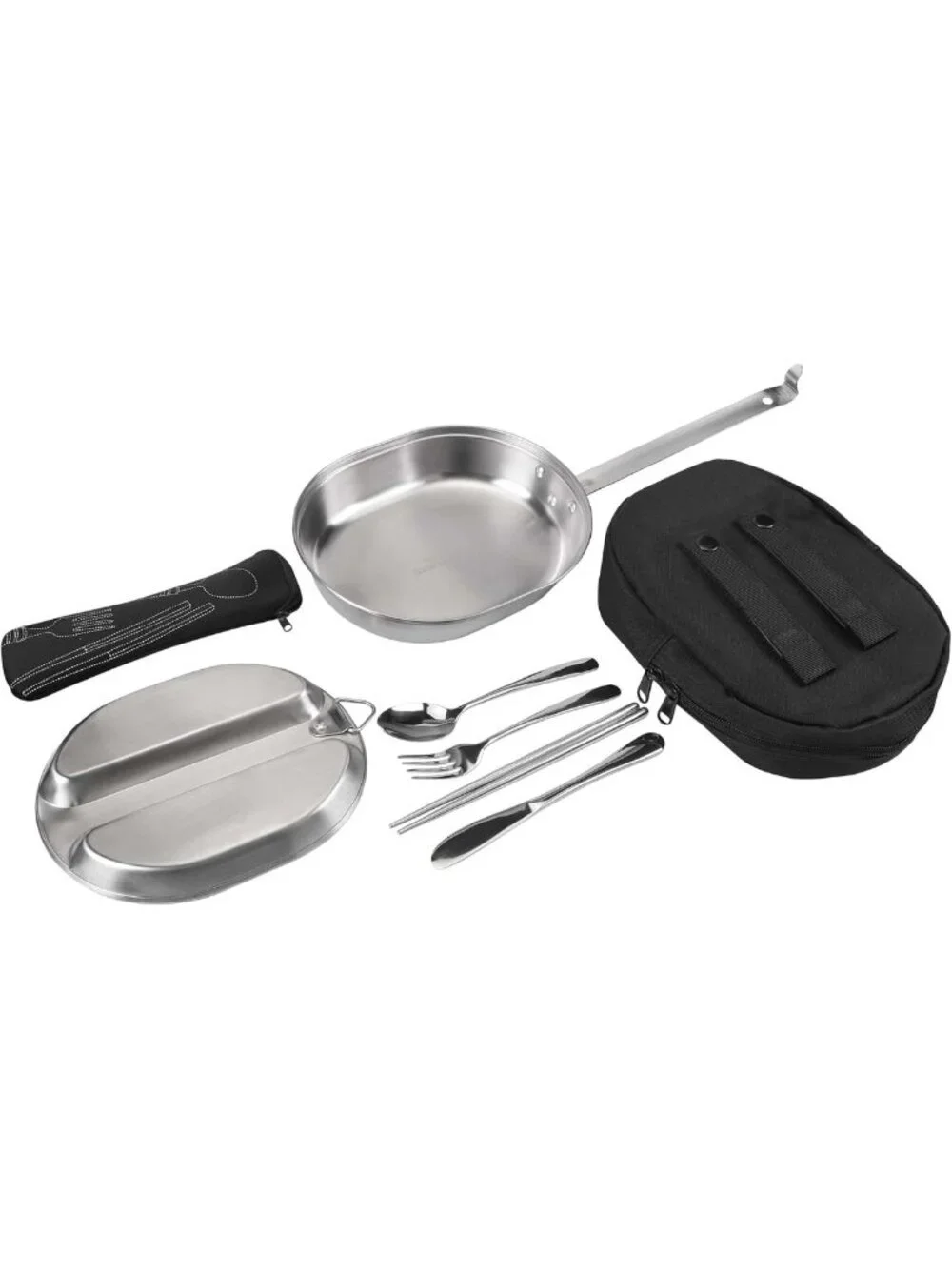 Stainless Steel Military Mess Kit Plate Set for Camping, Hiking, BBQ & Picnic